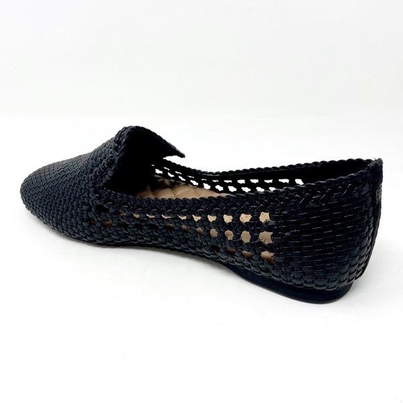 Birdies The Starling Black Woven Womens Slip On Vegan Leather Loafers - Picture 3 of 5